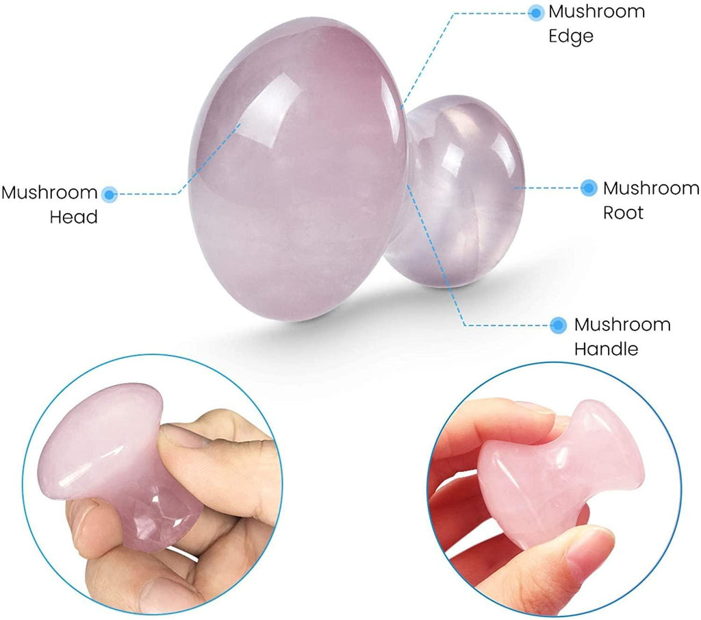 Sahajhast Certified Gua Sha Massage Tool,2pcs Mushroom Shape Rose