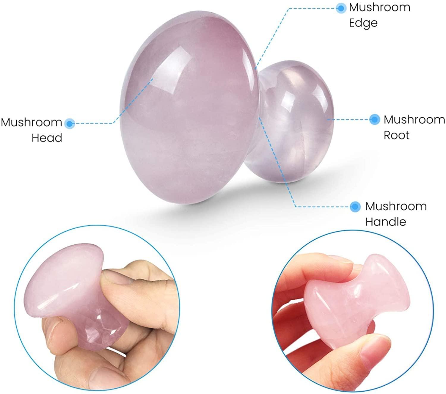 Sahajhast Certified Gua Sha Massage Tool,2pcs Mushroom Shape Rose