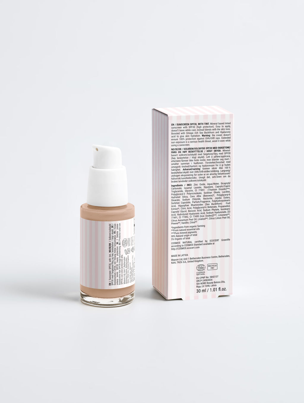 Sunscreen SPF30, with tint